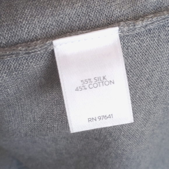 J.Jill Elegant Gray Women's Silk Blend Sweater Cardigan W/ Built In Tank Top XL - Picture 7 of 8